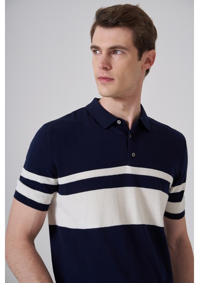 Morven Erkek Lacivert Trend Soft Pamuk Polo Yaka Triko T-shirt 26ys018017200 Lacivert