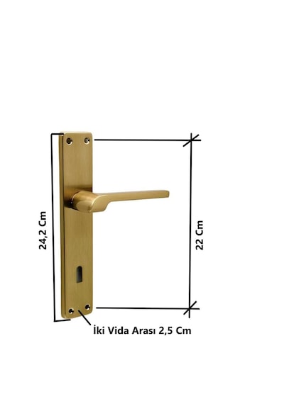 Tutku Titanyum Gold Lüx Aynalı Oda Kapı Kolu 3 Takım