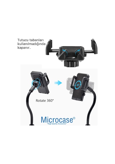 Microcase Araç Içi Bardaklıktan Monte Telefon Tutucu Siyah Al2910