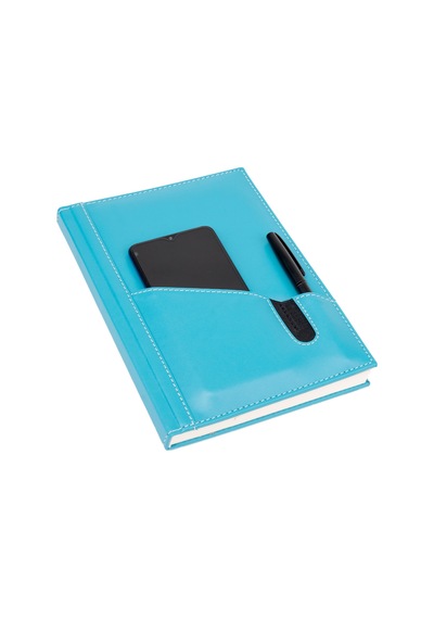 Deri Telefon Kılıflı Kapak Defter Ajanda Tarihsiz Çizgili 17X24 C Siyah