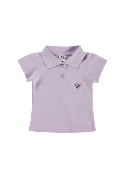 Civil Baby Çiçek Nakışlı Basic 6-18 Ay Tişört - Lila