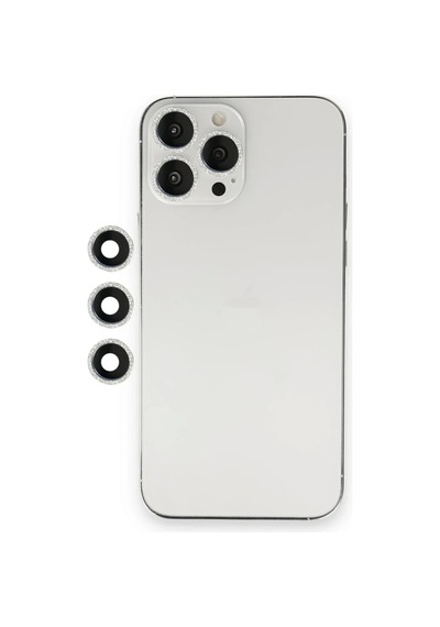 Apple İphone 12 Pro Uyumlu Shine Kamera Lens - Gümüş