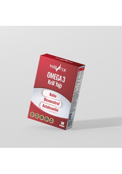 Nevfix Krill Oil Omega3 Kolin Resveratrol Astaksantin 2x30 Softgel