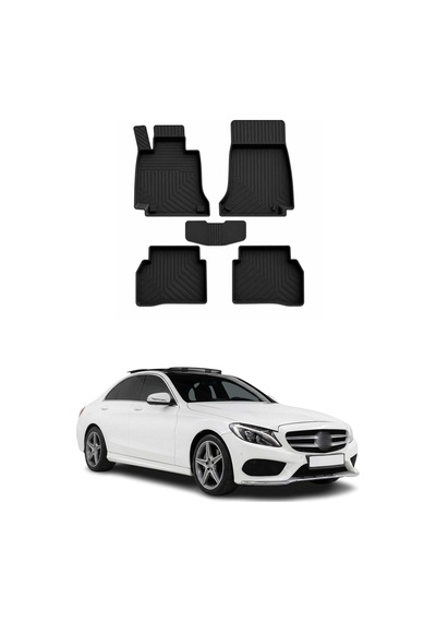 Mercedes C Series W205 2015-2021 Uyumlu 4d Havuzlu Paspas Kauçuk Siyah 5 Parça