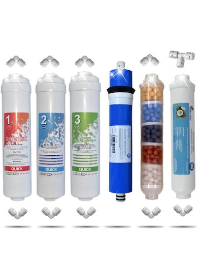 Kapalı Kasa 12 Inç Su Arıtma Cihazı Filtresi 10 Aşamalı 80 Gpd King Membranlı Inline Filtre Seti