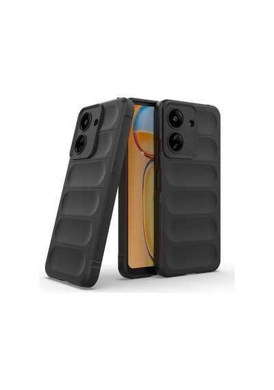 Xiaomi Poco C65 Kılıf Kamera Korumalı Esnek Silikon Parmak Şeritli Pazarplus Lacivert