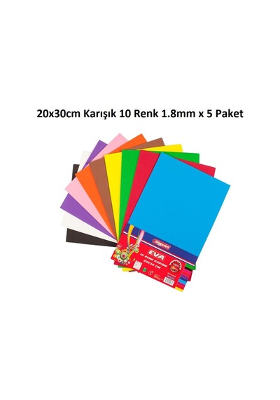 Bigpoint Eva 20x30cm Karışık 10 Renk 1.8mm X 5 Paket