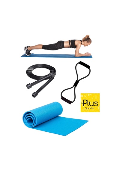 Pilates Seti Denge Seti Pilates Minderi Atlama Ipi Ve Direnç Lastiği Seti Mavi Mavi