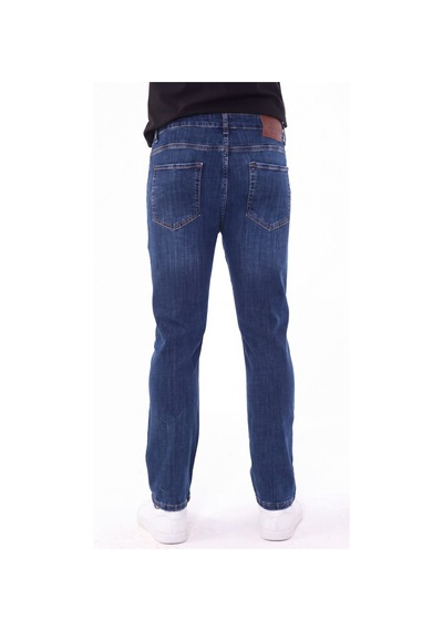 Blayn Jeans Erkek Tint Efekt Diz İzi Yapmayan Pamuklu Esnek Denim Jean Kot Pantolon Regular Kalıp Koyu Lacivert