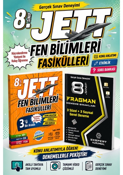 8.sınıf Jett Fen Bilimleri Fasikülleri -3 Fragman Deneme