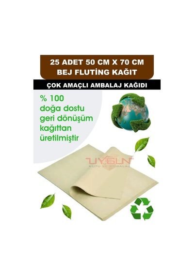25 Adet 50cm X 70cm 100 Gr. Fluting Bej Ambalaj Kağıdı, Çeyiz Ev Eşyası Hediye Ürün Paketleme, Çocuk Etkinlikleri