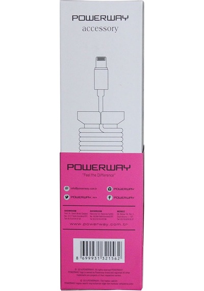 Powerway CX10 Örgülü Lightning Hızlı Şarj Kablosu 1.1 M Pembe