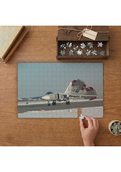 Rus Savaş Uçağı Tasarımı 240 Parça Ahşap Puzzle Ahşap Kutuda Mpy10173