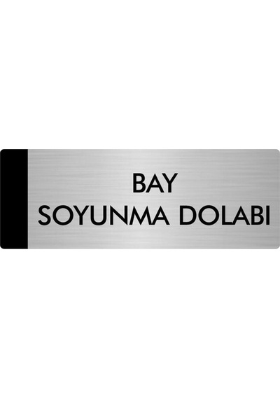 Metal Yönlendirme Levhası, Departman Kapı Isimliği Bay Soyunma Dolabı 5x20 Cm Gümüş Renk