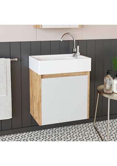 Roomart Ayaksız Tek Kapaklı Lavabolu AtLANTİK-Beyaz 50 Cm Banyo Atlantik Çam - Beyaz Roomart Ayaksız Tek Kapaklı Lavabolu AtLANTİK-Beyaz 50 Cm Banyo Atlantik Çam - Beyaz