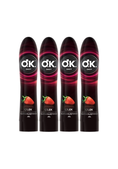 Okey Çilek Aromalı Kayganlaştırıcı Jel 4 x 100 ML