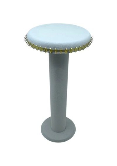 Süet Kumaş Gri Renk 35 Cm Yuvarlak Model Kolye-tesbih-bileklik Standı