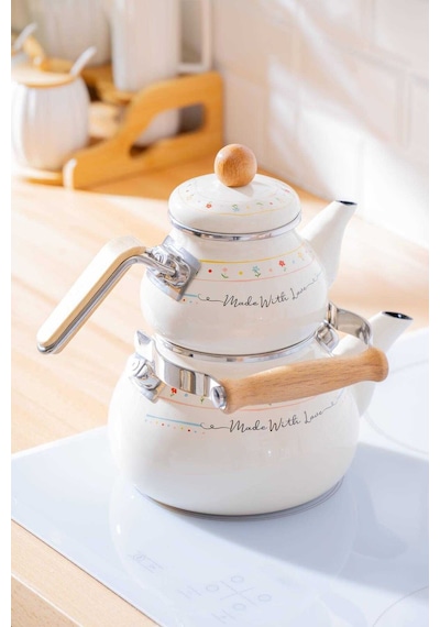 Made With Love Emaye Çaydanlık Takımı Çok Renkli