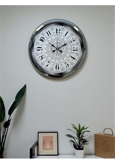 Asil Motif Krom 40 Cm Metal Duvar Saati Çok Renkli