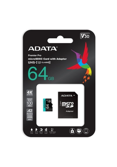 Premier Pro 64gb Micro Sdxc/sdhc U3/v30s Ausdx64guı3v30sa2-ra1