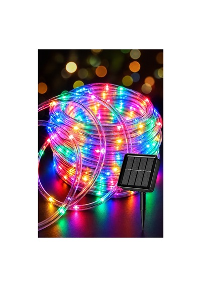 Robeve Güneş Enerjili Solar Led Halat Işık Led Işık Yılbaşı Işık 10 Metre Suya Dayanıklı 8 Modlu Dış Mekan Iç Mekan Bahçe Balkon Teras Ağaç Dekoratif Hortum Aydınlatma Yılbaşı Işığı Rgb Çok Renkli