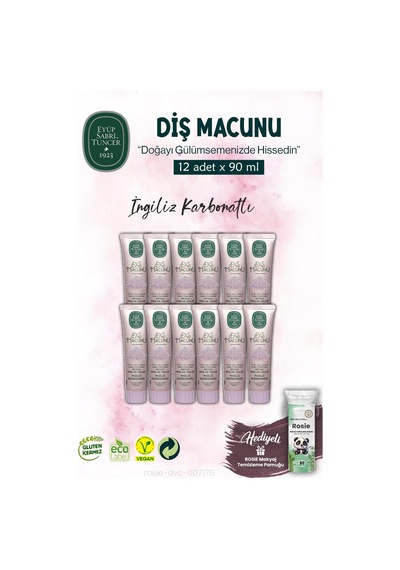 90 Ml Diş Macunu 12 Adet İngiliz Karbonatı Ve Rosıe Beyazlık