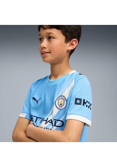 5.11 Puma Unisex Çocuk Mcfc Home Jersey Replica Jr Forma Team Light Blue-puma White 9-10 Yaş 077