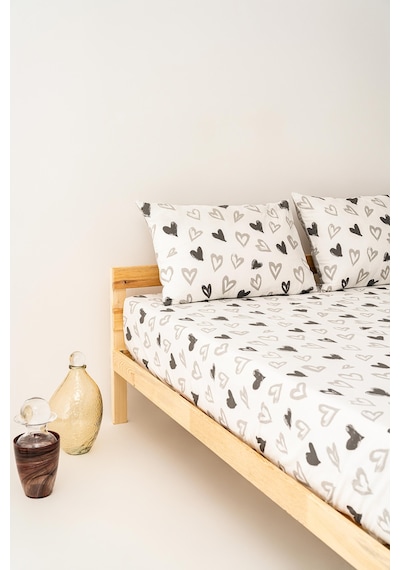 Soley Mix & Match Lover %100 Pamuk Çift Kişilik Çarşaf Seti Beyaz