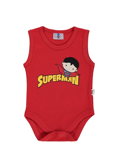 Civil Baby Superman Baskılı 3-18 Ay Çıtçıtlı Badi - Kırmızı