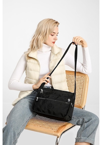 Smart Bags 1128 Krınkle Kumaş Postacı Çantası Siyah