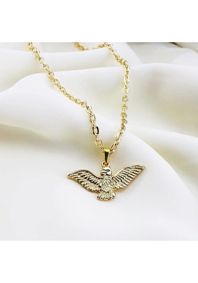 Gold Renk Kadın & Erkek Albatros Kuşu Kolye Gümüş