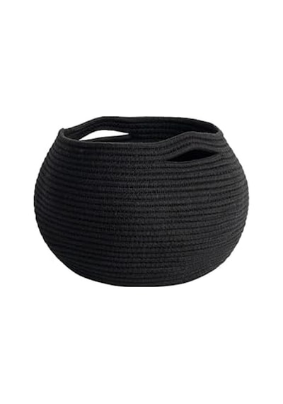 3 Adet Yuvarlak Sepet 20cm Siyah Jüt Dekoratif Düzenleyici Organizer Diğer