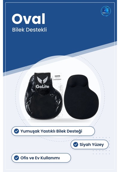 Oval Bilek Destekli Mousepad Ergonomik Ofis Bilgisayar Fare Pedi