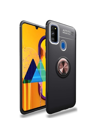 Samsung Galaxy Uyumlu M30S Kılıf Yüzüklü Tam Korumalı Silikon Kapak