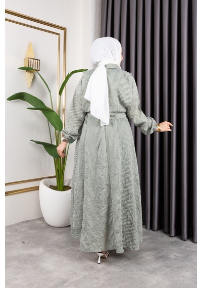 Hira Life Fashion Kadın Mint Tesettür Giyim Gömlek Detaylı Çizgili Viskon Kıraş Elbise Ikili Takım Mint Mint Hira Life Fashion Kadın Mint Tesettür Giyim Gömlek Detaylı Çizgili Viskon Kıraş Elbise Ikili Takım Mint Mint