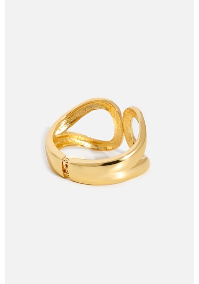 Çift Halkalı Kelepçe Bileklik Gold