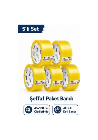 Rasyonel Akrilik Koli Bandı 45x100 Mt 5 Adet 1 Adet