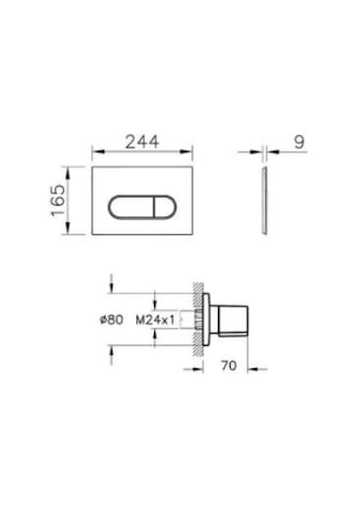 Vitra Root Round 800-2031 Kumanda Paneli Ve Stop Valf Seti, Parlak Krom 740-2280, A41461gr Renkli