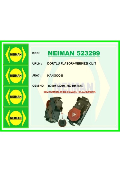 Bescher Dortlu Flasor Merkezı Kılıt Kangoo Iı Neıman 523299 8200523299 252105246r
