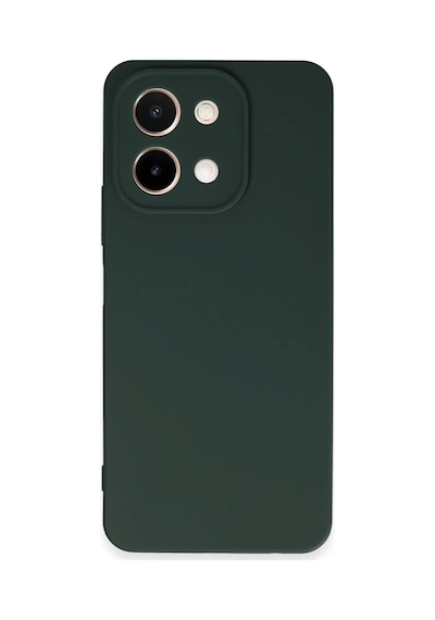 Vivo Y28 Kılıf First Silikon - Koyu Yeşil 0.2M-Çok Renkli