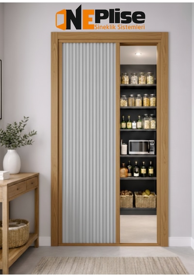 Premium Seri Kapı Seperatörü - Estetik Akordiyon Plise Perdesi Ölçü Aralığı 0-100 Cm X 0-230 Cm Ölçü - 100X230