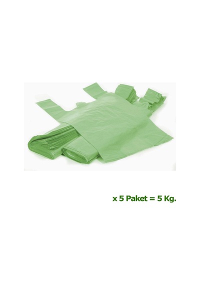 Arma Yeşil Market Poşeti Torbası  Hışır Atlet Poşet  Büyük Boy  30 x 60 CM  5 KG