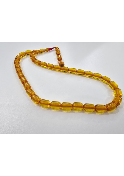 Zeyzun Usta İmzalı Sıkma Kehribar Tespih 9x13 Mm Kapsül Kesim 23545152