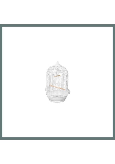 Eurogold Yuvarlak Salon Kuş Kafesi Kafesi Beyaz 42x77 Cm Ventra