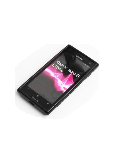 Xperia Acro İle Uyumlu S Desenli Şeffaf Silikon Kılıf Siyah Renk