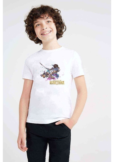 Tshirthane Legends Of Runeterra Jinx And Yasuo Baskılı Unisex Çocuk Beyaz T