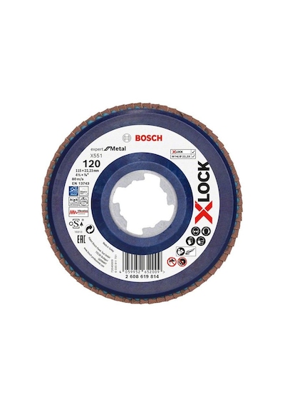 Bosch X-lock Flap Disk 125 Mm 120 Kum Plastik Taban X551 2608619818