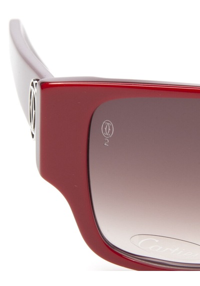 Cartier Gloria Red Brown Square Kırmızı Kare Kadın Güneş Gözlüğü