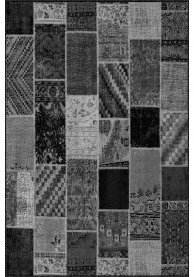 Füme Kaymaz Patchwork Kesme Rulo Özel Ölçülü Yolluk Ar321n11