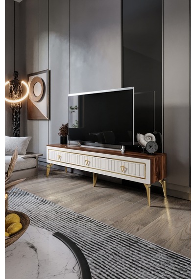 180 CM KLAS MDF MEBRAN KAPAK EKRU CEVİZ GOLD